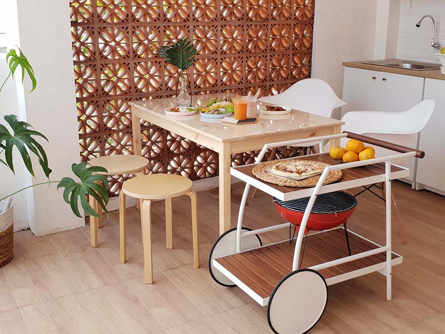 Dapur Minimalis dengan Troli