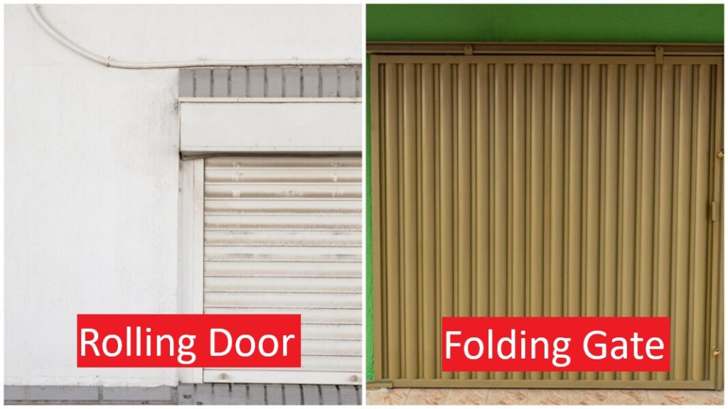 Rolling door folding gate