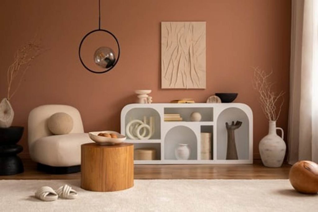 Inspirasi tren desain interior 2026 dengan warna hangat dan konsep ruang modern.