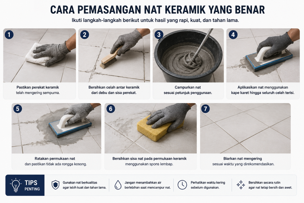 Cara Pemasangan Nat Keramik yang Benar