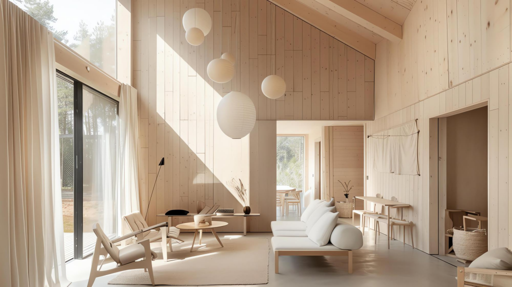 Rumah minimalis bergaya Skandinavia dengan warna netral dan desain sederhana