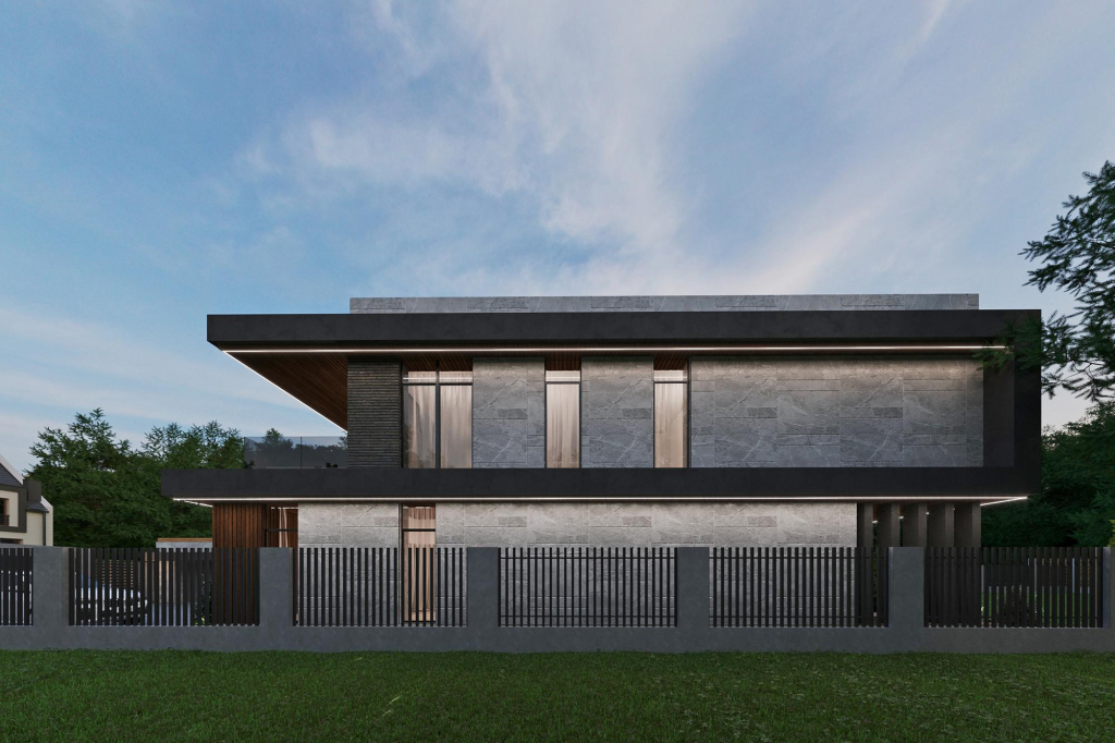 Fasad rumah minimalis modern dengan desain elegan dan garis tegas