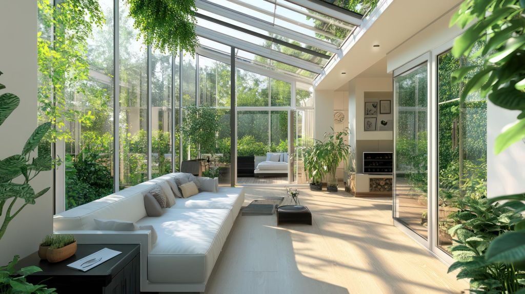 Taman indoor pada rumah modern yang mendukung kualitas udara lebih baik