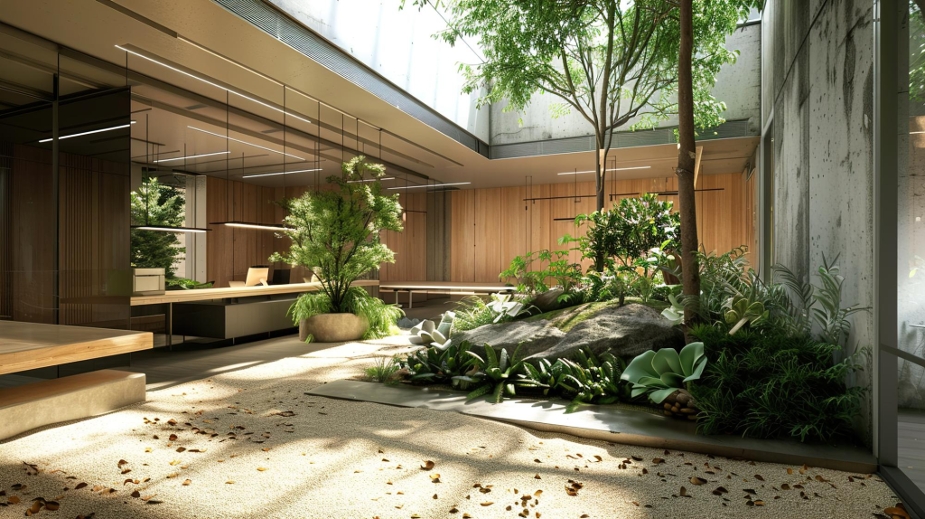Area semi outdoor pada rumah modern yang nyaman dan ramah lingkungan