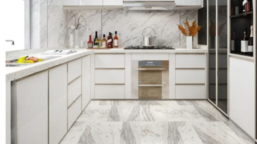 Inspirasi Keramik Lantai Dapur Motif Beton Modern