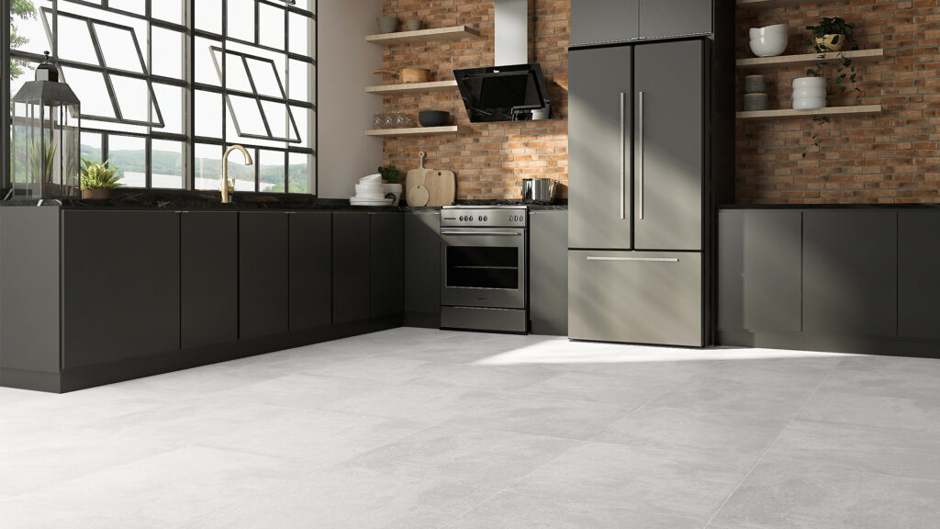 Inspirasi Keramik Lantai Dapur Motif Semen Ekspos