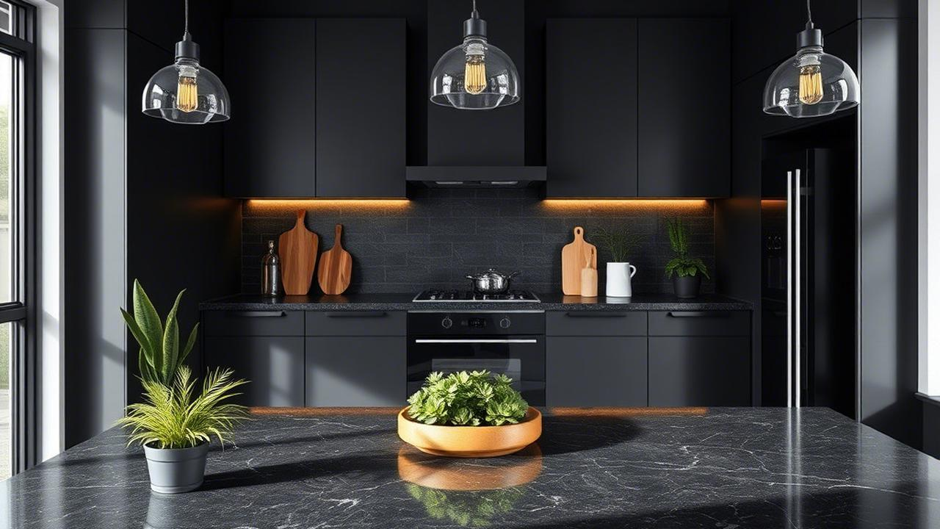 Inspirasi Keramik Lantai Dapur Warna Hitam Elegan