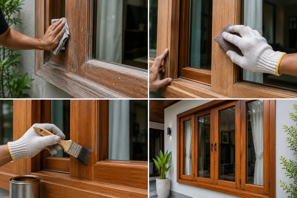 Proses perawatan dan finishing ulang kusen kayu rumah