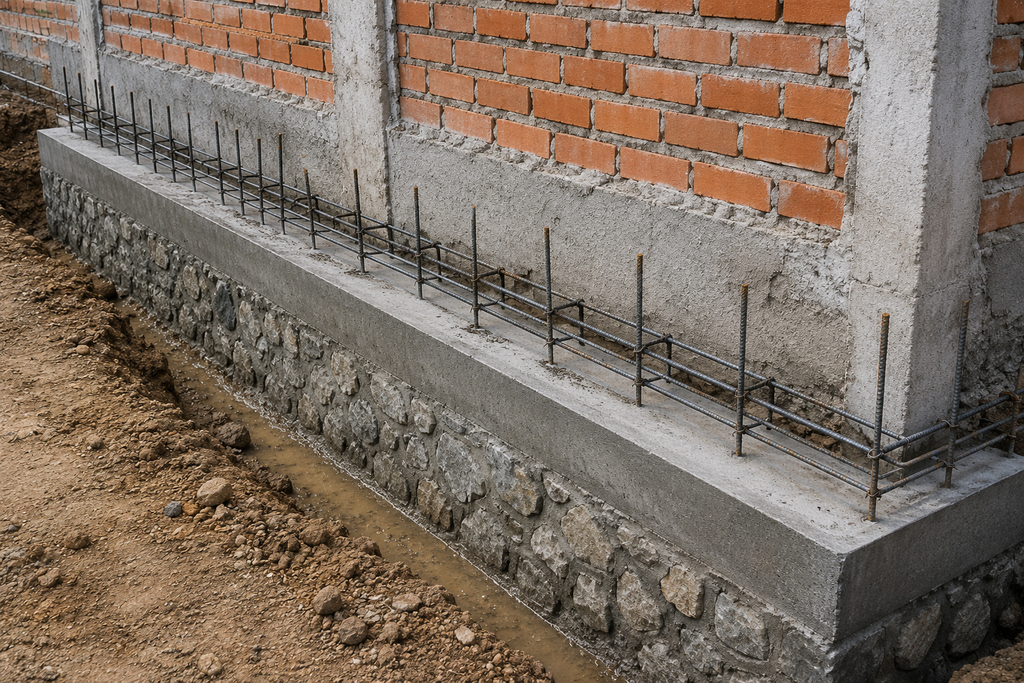 Pondasi menerus di bawah dinding rumah