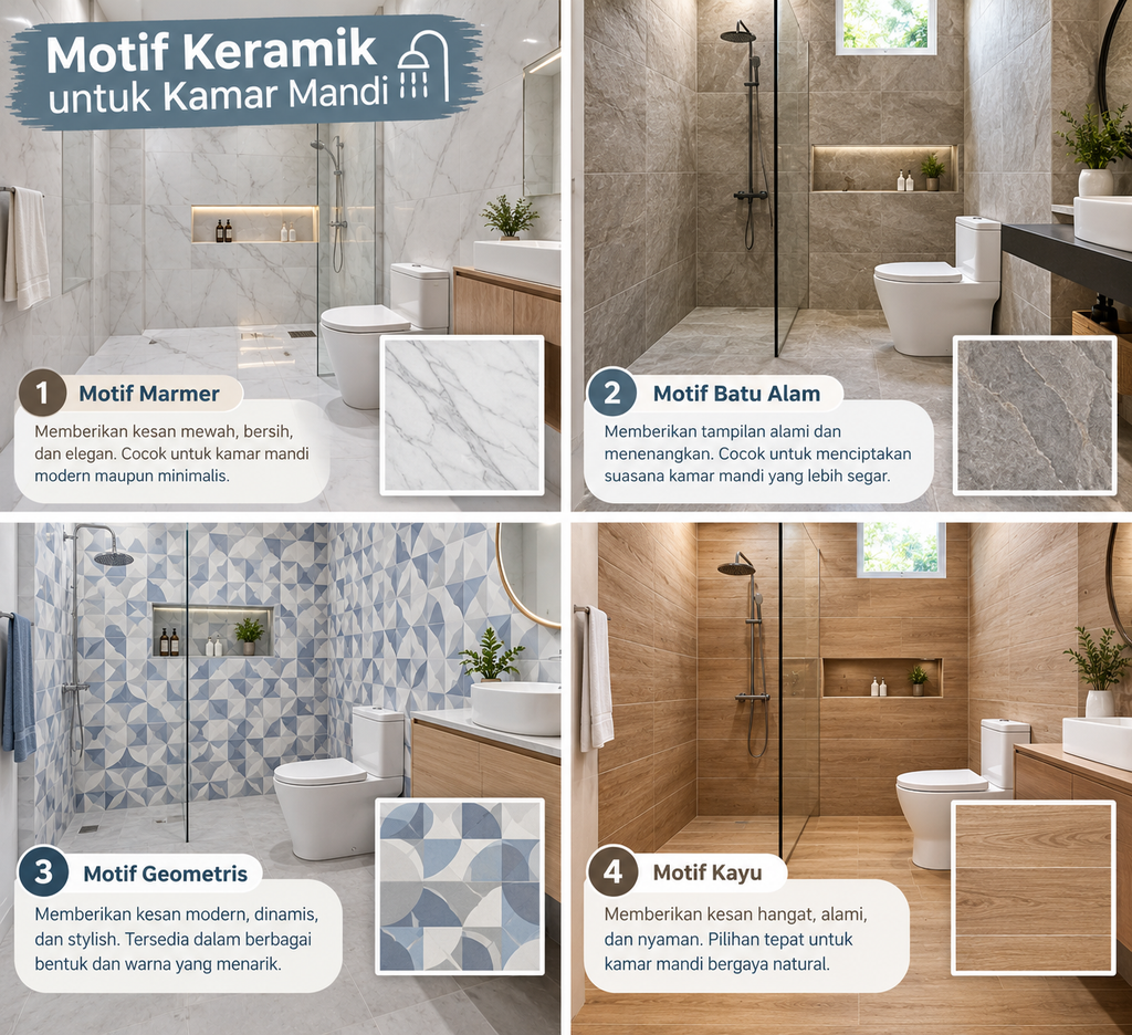 Motif Keramik untuk Kamar Mandi