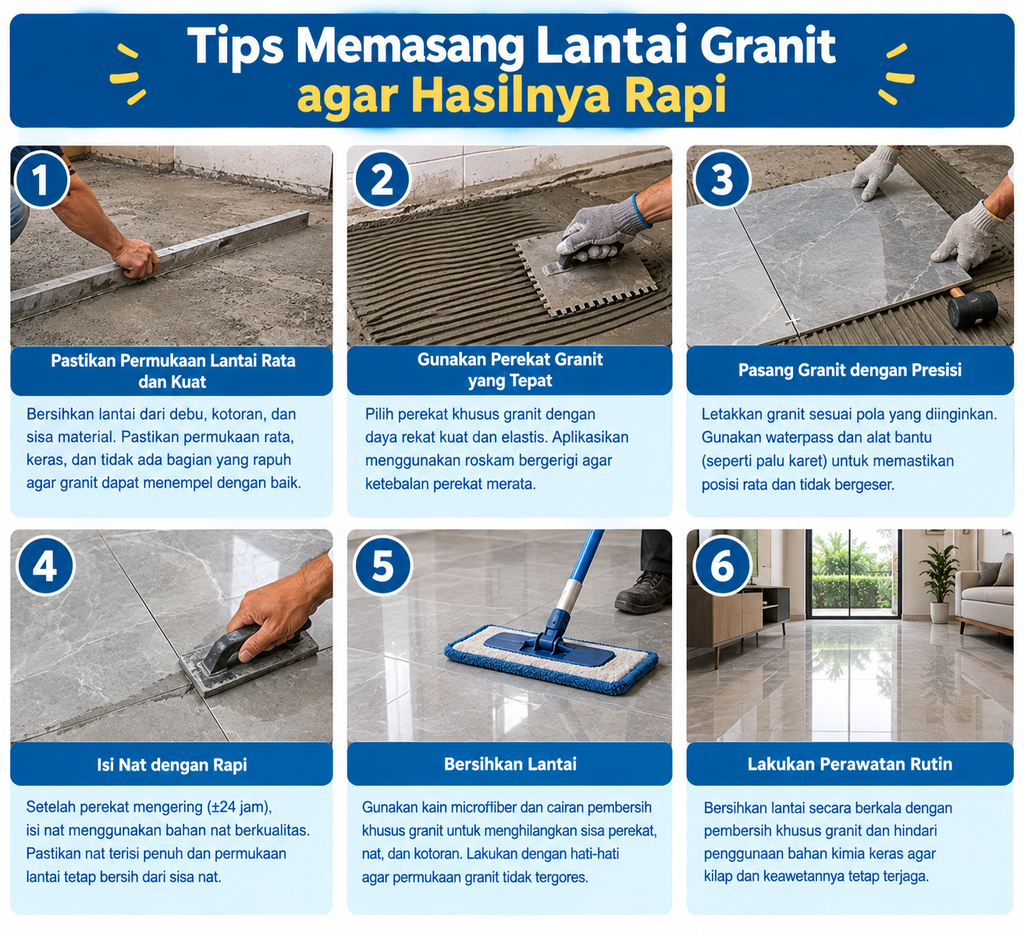 Tips Memasang Lantai Granit agar Hasilnya Rapi