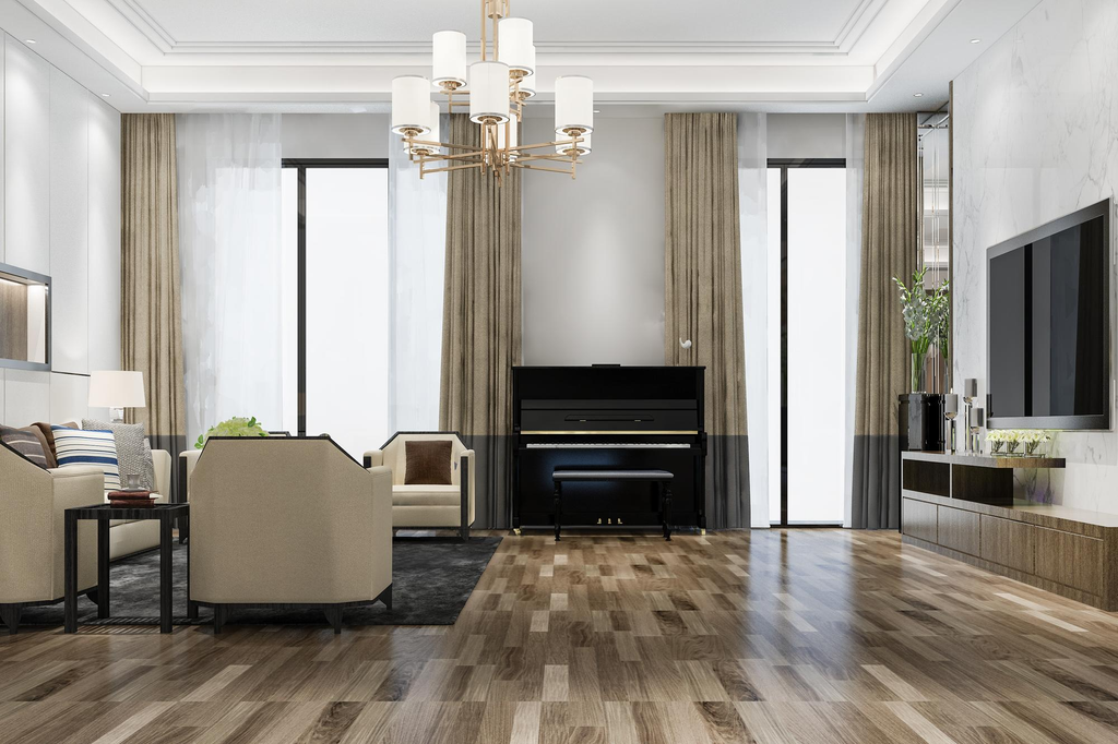 Ubin lantai motif kayu untuk interior rumah bernuansa natural