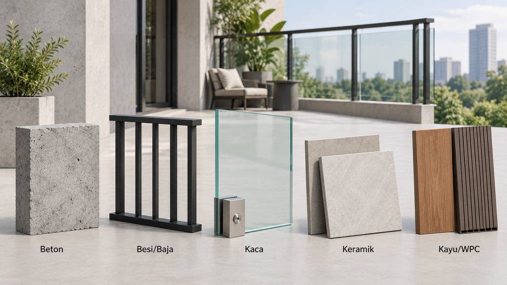 Berbagai pilihan material untuk desain dan konstruksi balkon rumah