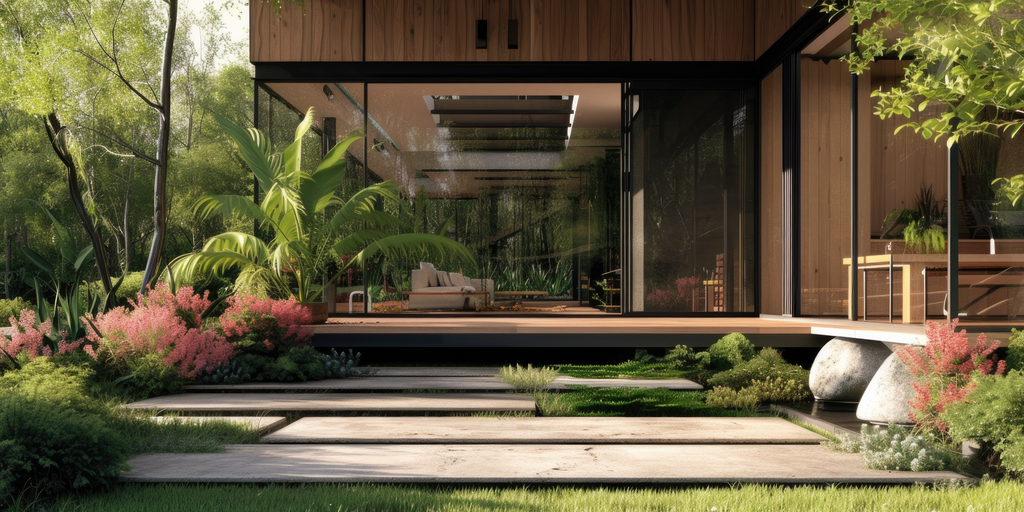 Inspirasi rumah asri dan sejuk dengan taman hijau serta desain modern
