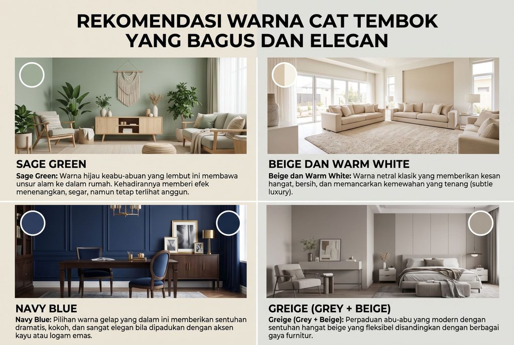 Rekomendasi Warna Cat Tembok yang Bagus dan Elegan