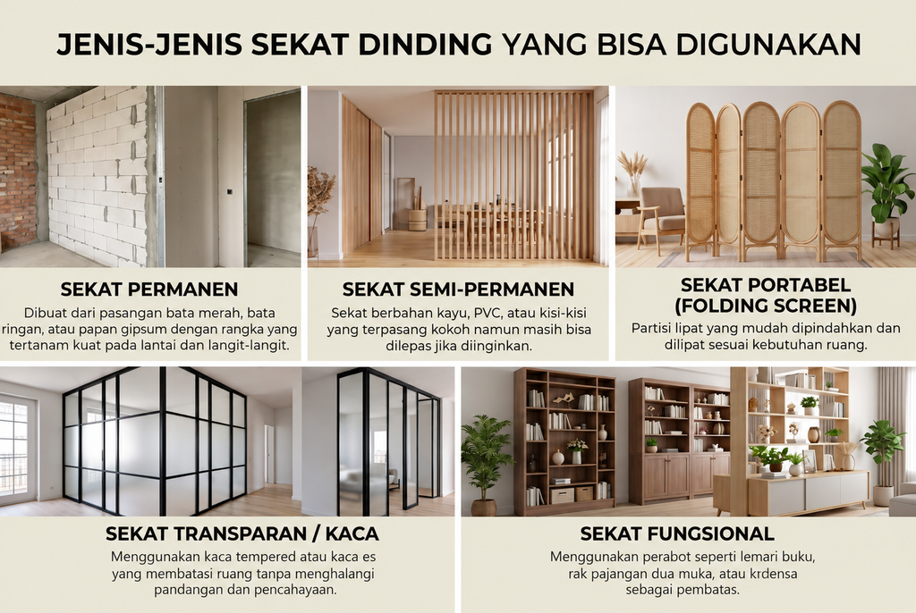 Jenis-Jenis Sekat Dinding yang Bisa Digunakan