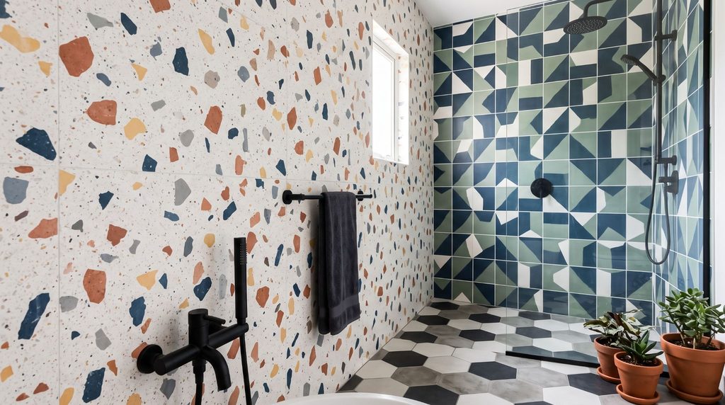 Motif Keramik Kamar Mandi Artistik dan Kekinian