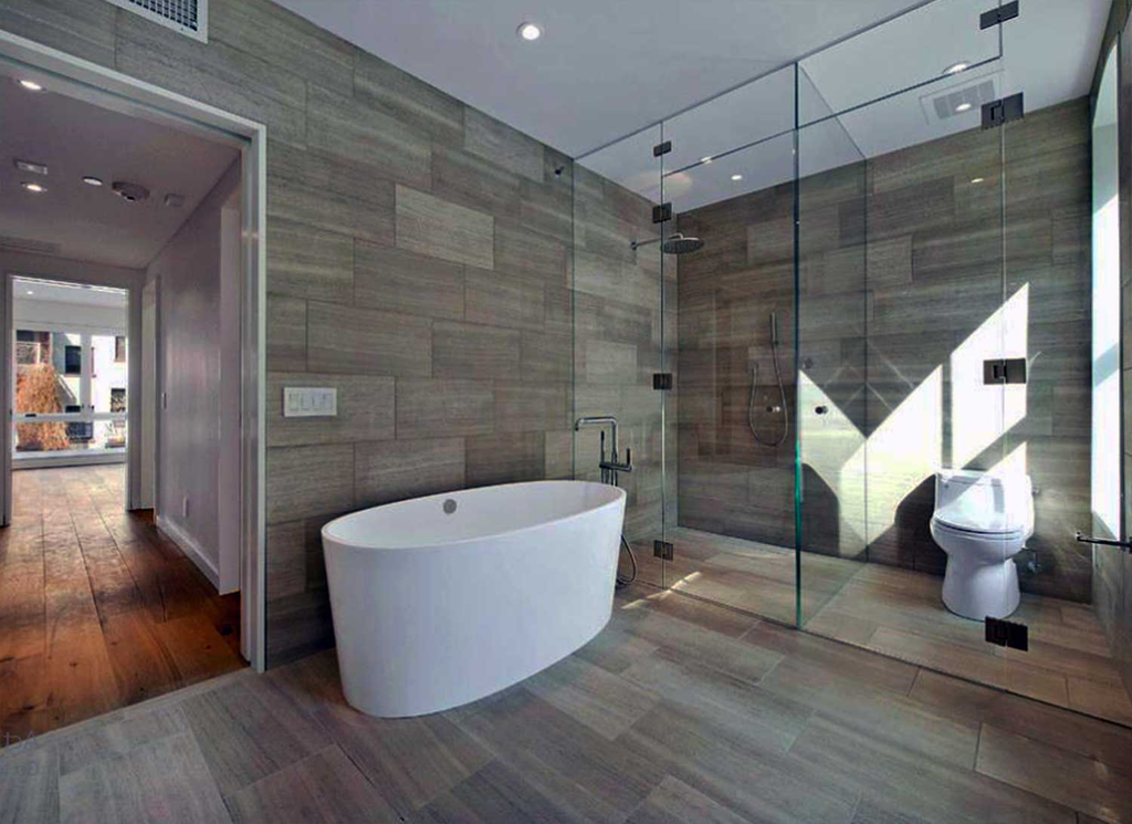 Motif Keramik Kamar Mandi Natural: Kayu dan Batu Alam